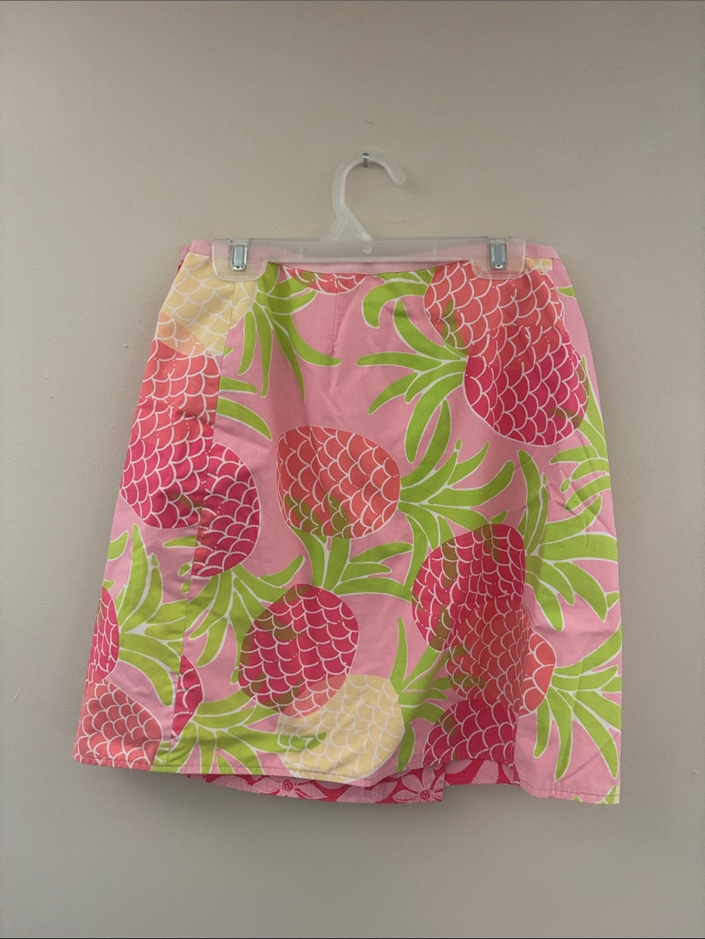 Kids Lilly Pulitzer Pink Pineapple Print Cotton Wrap Skirt